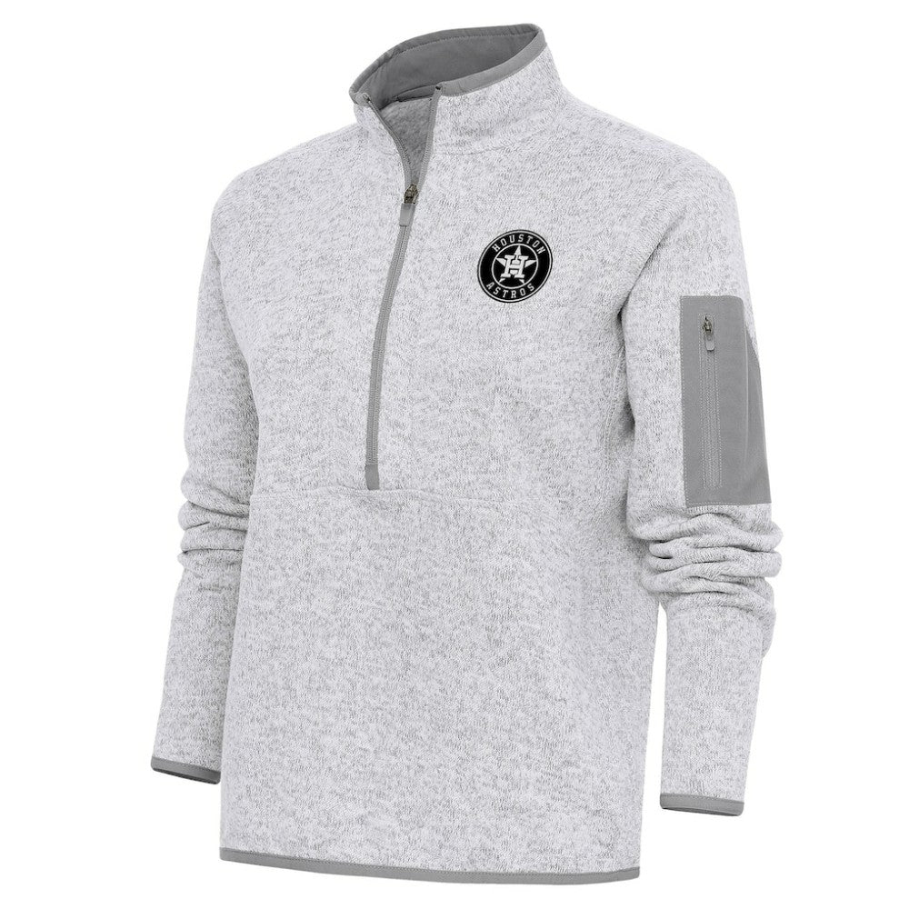 Houston Astros Antigua Women's Brushed Metallic Fortune Half-Zip Pullover Jacket - MLB Jackets
