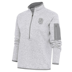 San Diego Padres Antigua Women's Brushed Metallic Fortune Half-Zip Pullover Jacket - MLB Jackets