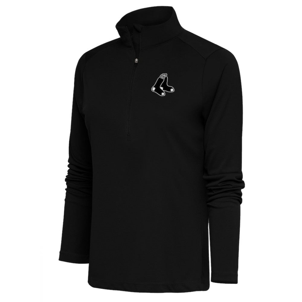 Boston Red Sox Antigua Women's Brushed Metallic Tribute Half-Zip Pullover Top - MLB Pullover