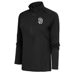 San Diego Padres Antigua Women's Brushed Metallic Tribute Half-Zip Pullover Top - MLB Pullover