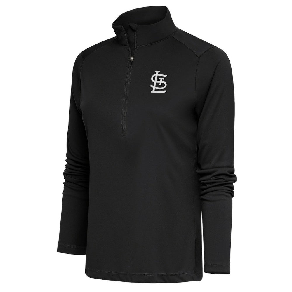 St. Louis Cardinals Antigua Women's Brushed Metallic Tribute Half-Zip Pullover Top - MLB Pullover