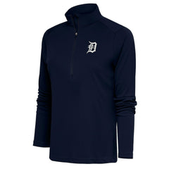 Detroit Tigers Antigua Women's Brushed Metallic Tribute Half-Zip Pullover Top - MLB Pullover