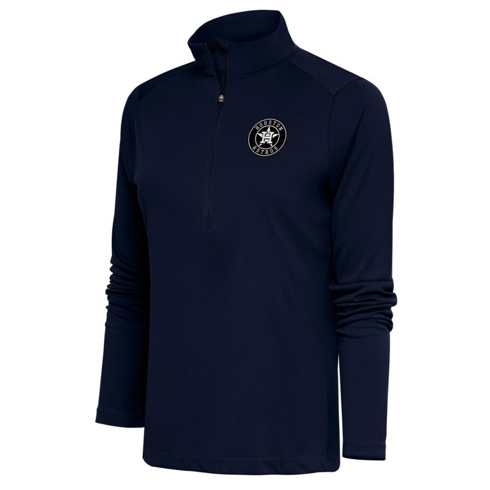 Houston Astros Antigua Women's Brushed Metallic Tribute Half-Zip Pullover Top - MLB Pullover