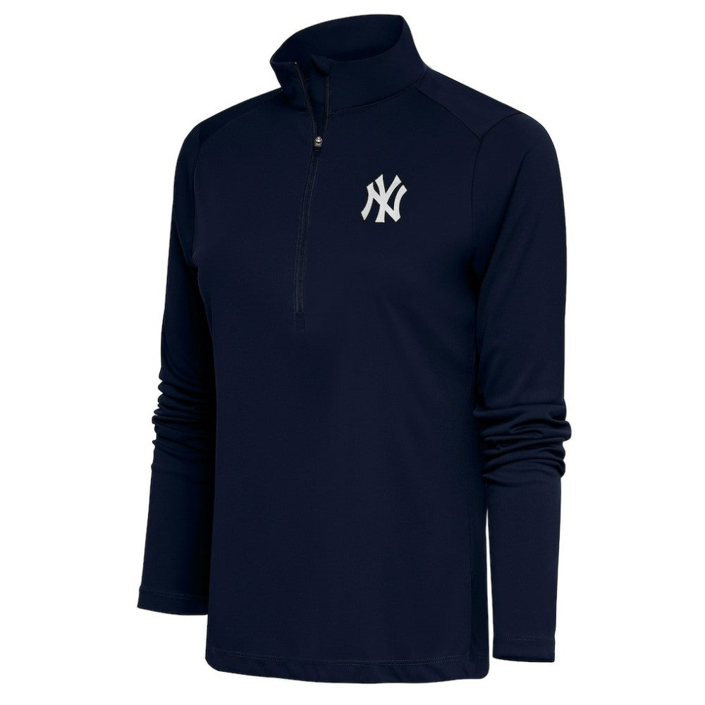 New York Yankees Antigua Women's Brushed Metallic Tribute Half-Zip Pullover Top - MLB Pullover
