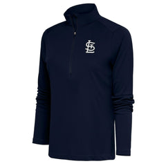 St. Louis Cardinals Antigua Women's Brushed Metallic Tribute Half-Zip Pullover Top - MLB Pullover