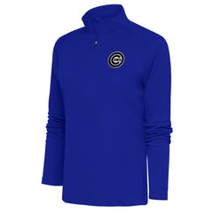 Chicago Cubs Antigua Women's Brushed Metallic Tribute Half-Zip Pullover Top - MLB Pullover
