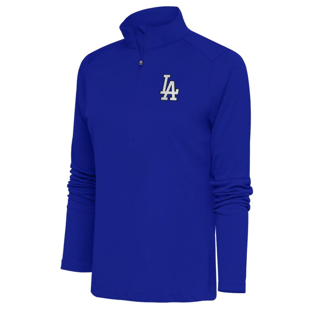 Los Angeles Dodgers Antigua Women's Brushed Metallic Tribute Half-Zip Pullover Top - MLB Pullover