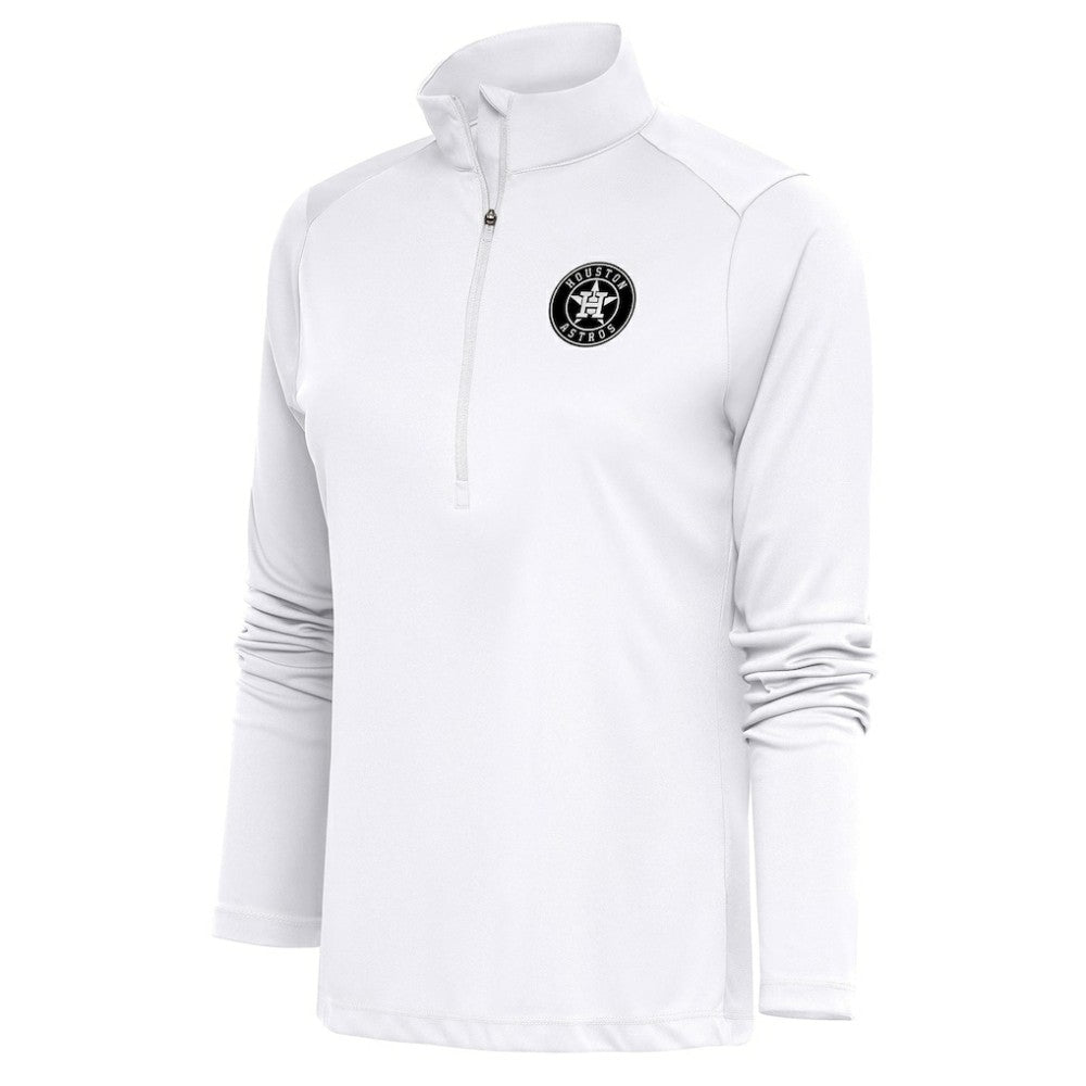 Houston Astros Antigua Women's Brushed Metallic Tribute Half-Zip Pullover Top - MLB Pullover