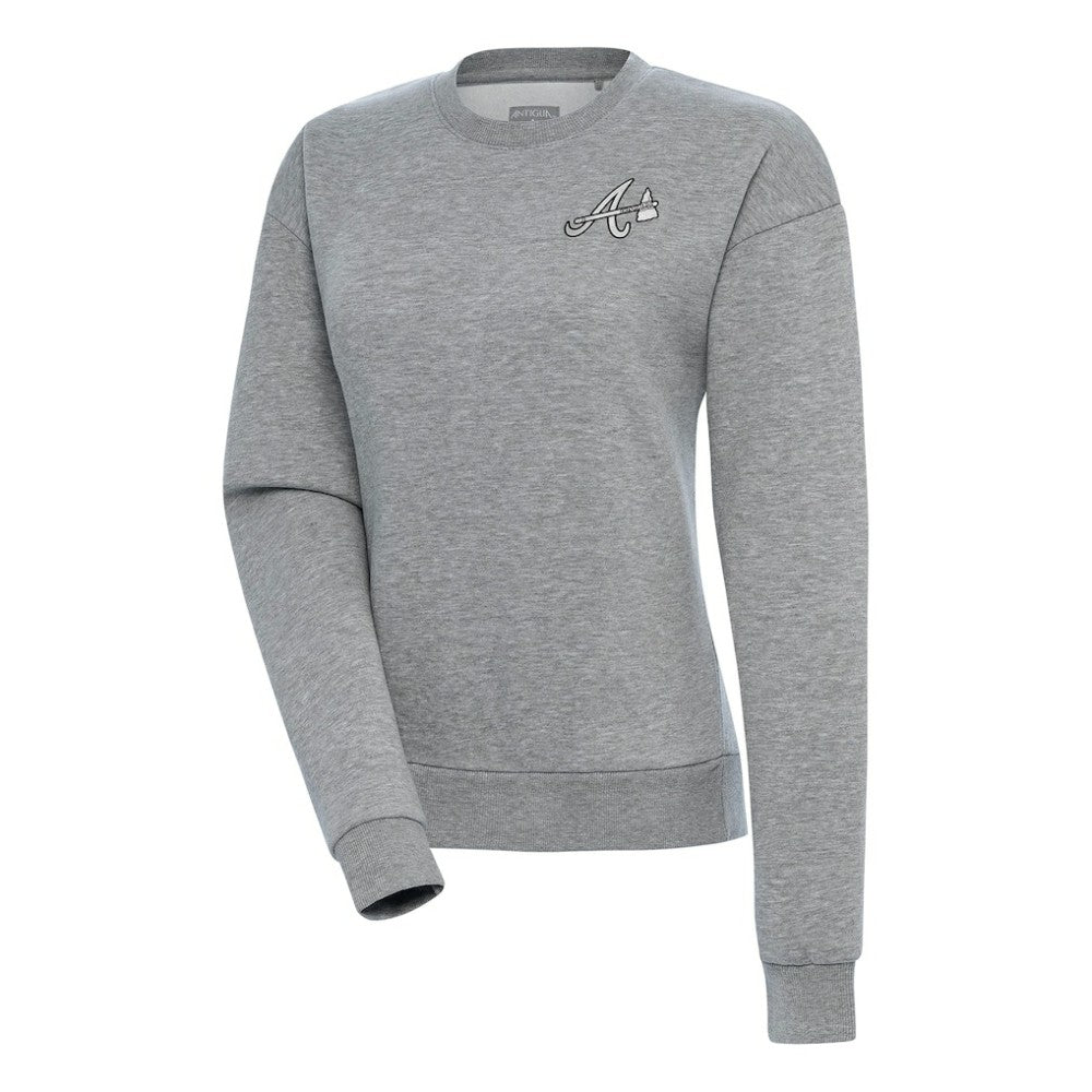 Atlanta Braves Antigua Women's Brushed Metallic Victory Pullover Sweatshirt - MLB Pullover
