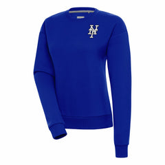 New York Mets Antigua Women's Brushed Metallic Victory Pullover Sweatshirt - MLB Pullover