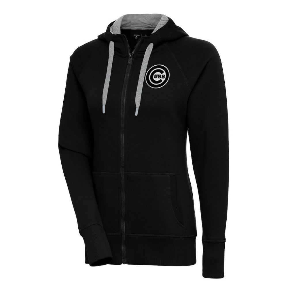 Chicago Cubs Antigua Women's Brushed Metallic Victory Full-Zip Hoodie - MLB Hoodies