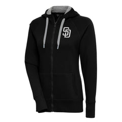 San Diego Padres Antigua Women's Brushed Metallic Victory Full-Zip Hoodie - MLB Hoodies