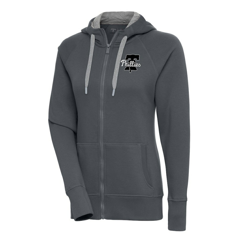 Philadelphia Phillies Antigua Women's Brushed Metallic Victory Full-Zip Hoodie - MLB Hoodies