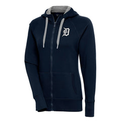 Detroit Tigers Antigua Women's Brushed Metallic Victory Full-Zip Hoodie - MLB Hoodies