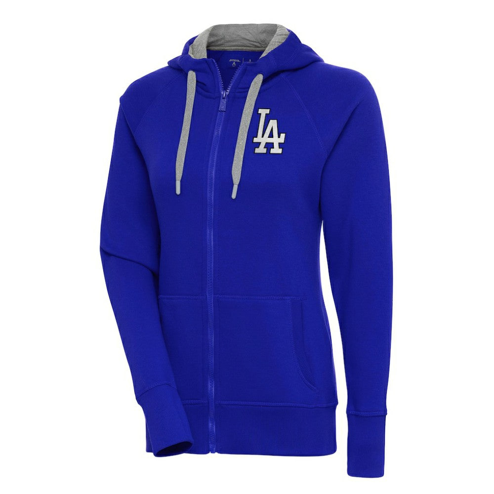 Los Angeles Dodgers Antigua Women's Brushed Metallic Victory Full-Zip Hoodie - MLB Hoodies