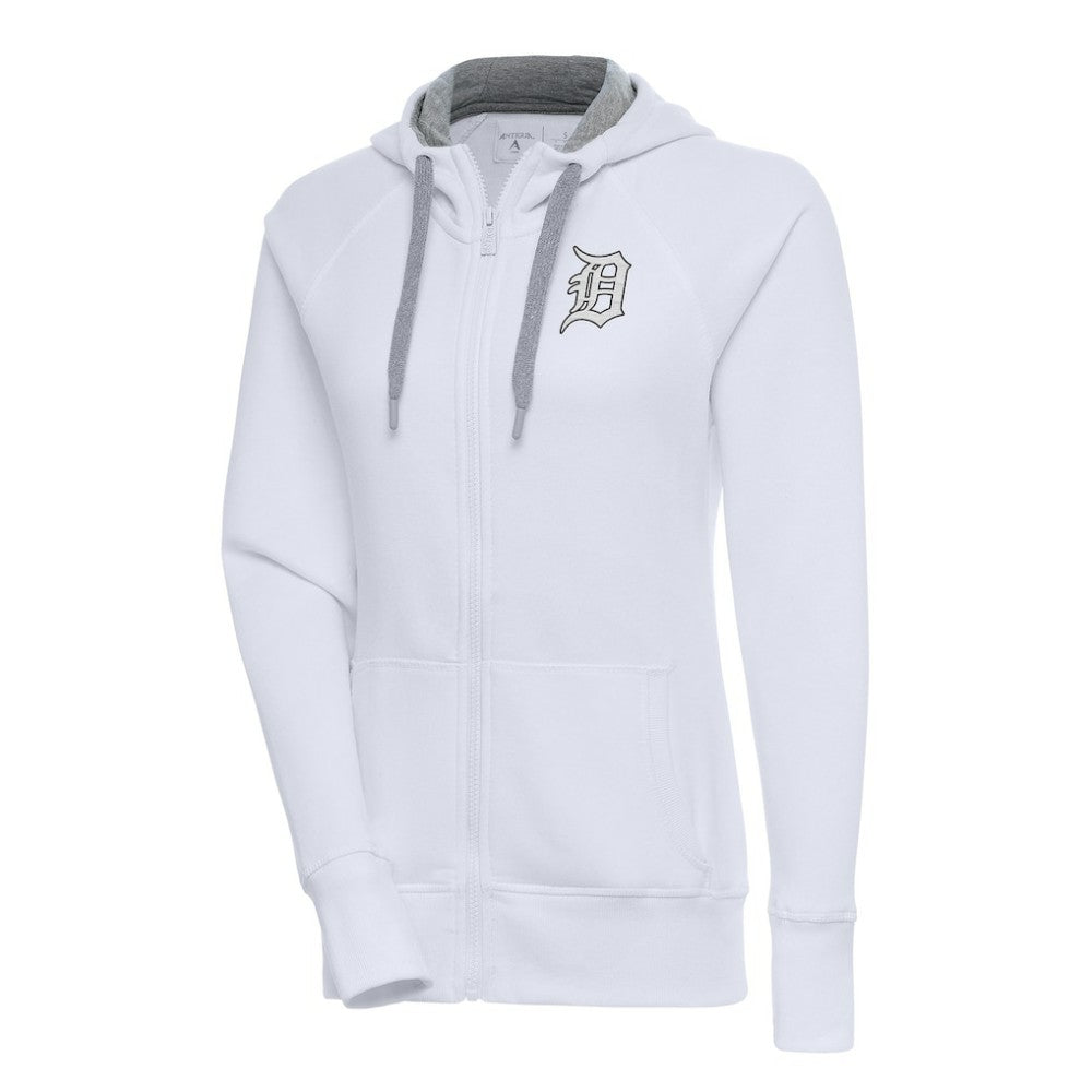 Detroit Tigers Antigua Women's Brushed Metallic Victory Full-Zip Hoodie - MLB Hoodies