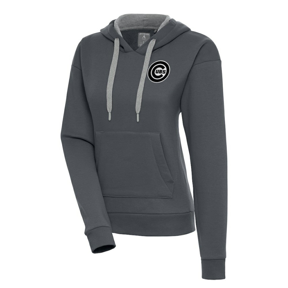 Chicago Cubs Antigua Women's Brushed Metallic Victory Pullover Hoodie - MLB Hoodies