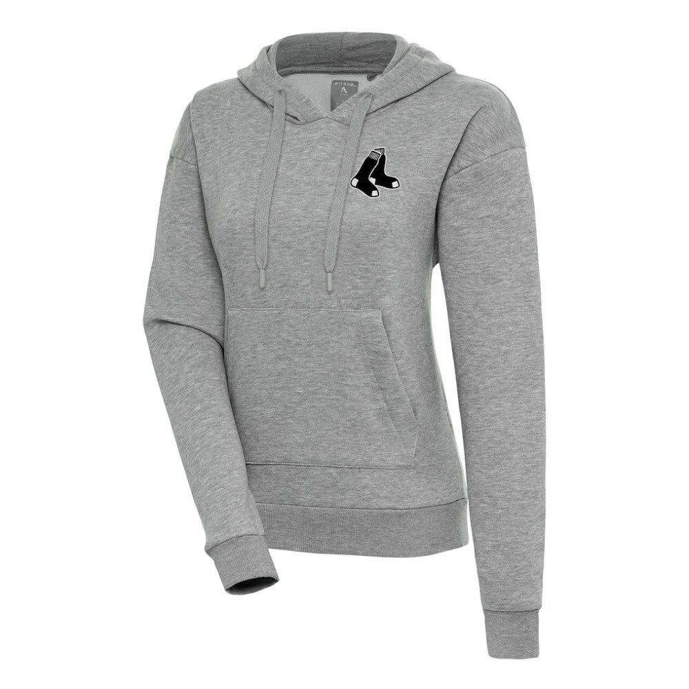 Boston Red Sox Antigua Women's Brushed Metallic Victory Pullover Hoodie - MLB Hoodies