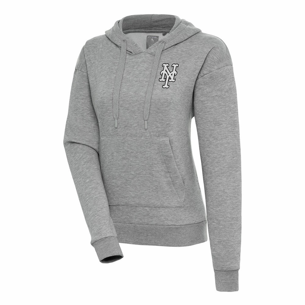 New York Mets Antigua Women's Brushed Metallic Victory Pullover Hoodie - MLB Hoodies