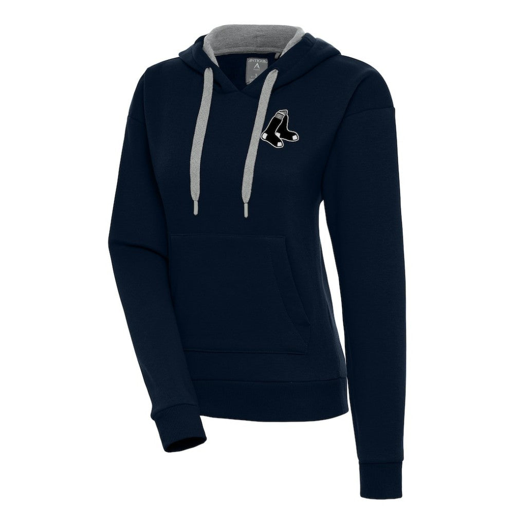 Boston Red Sox Antigua Women's Brushed Metallic Victory Pullover Hoodie - MLB Hoodies