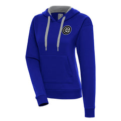 Chicago Cubs Antigua Women's Brushed Metallic Victory Pullover Hoodie - MLB Hoodies