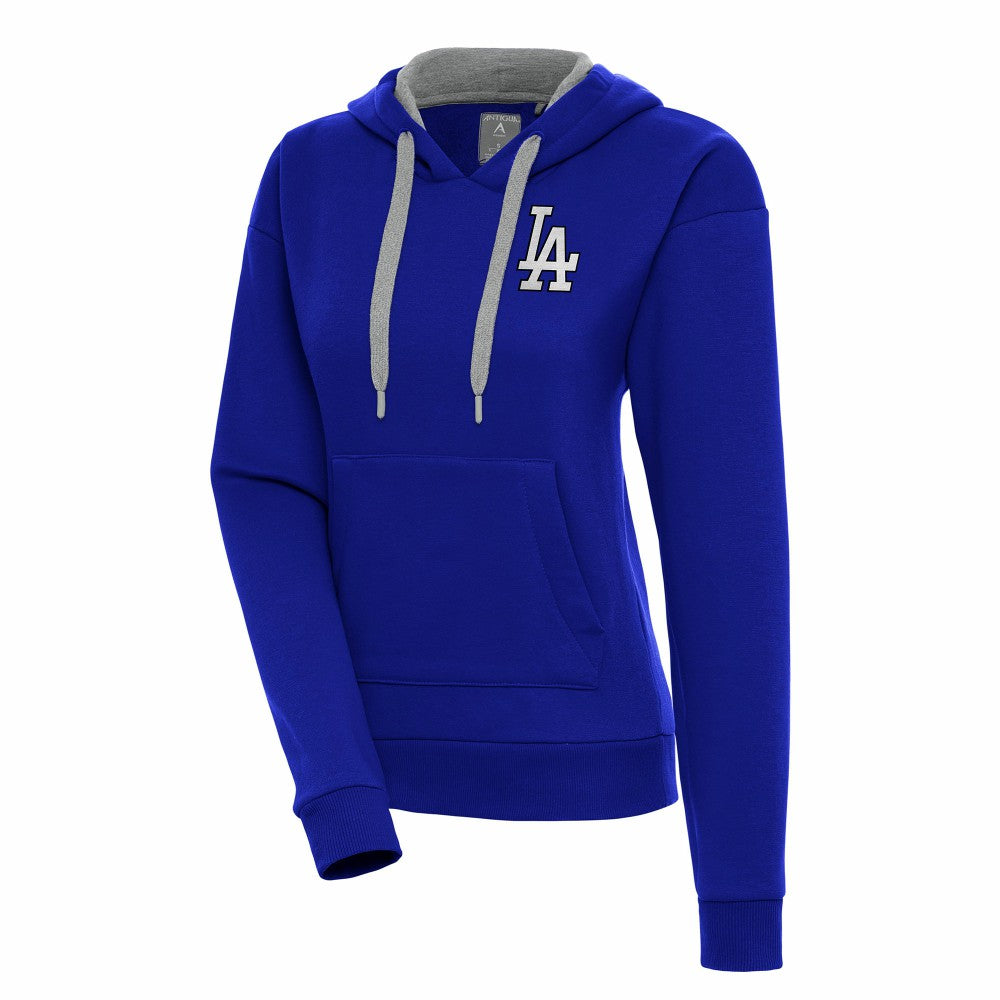 Los Angeles Dodgers Antigua Women's Brushed Metallic Victory Pullover Hoodie - MLB Hoodies