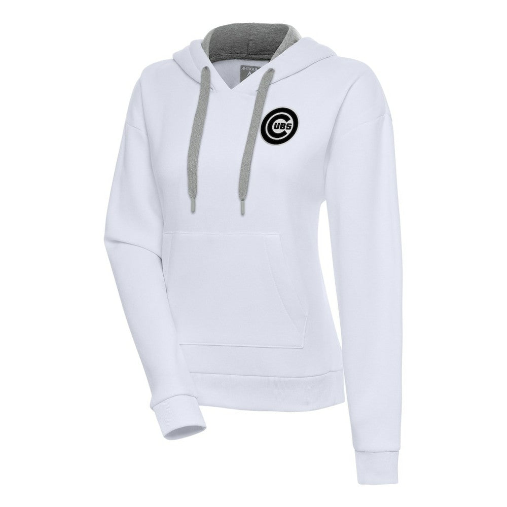 Chicago Cubs Antigua Women's Brushed Metallic Victory Pullover Hoodie - MLB Hoodies