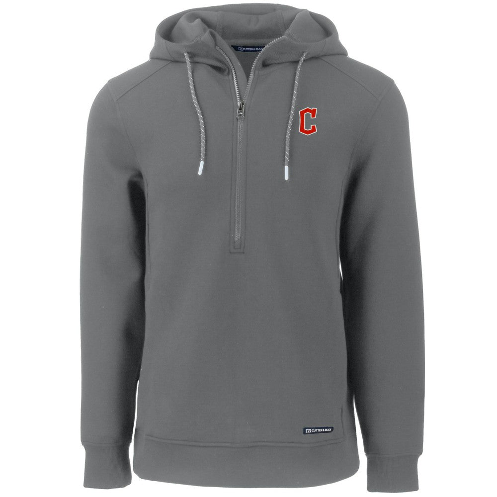 Cleveland Guardians Cutter & Buck Roam Eco Half-Zip Recycled Pullover Hoodie - MLB Hoodies