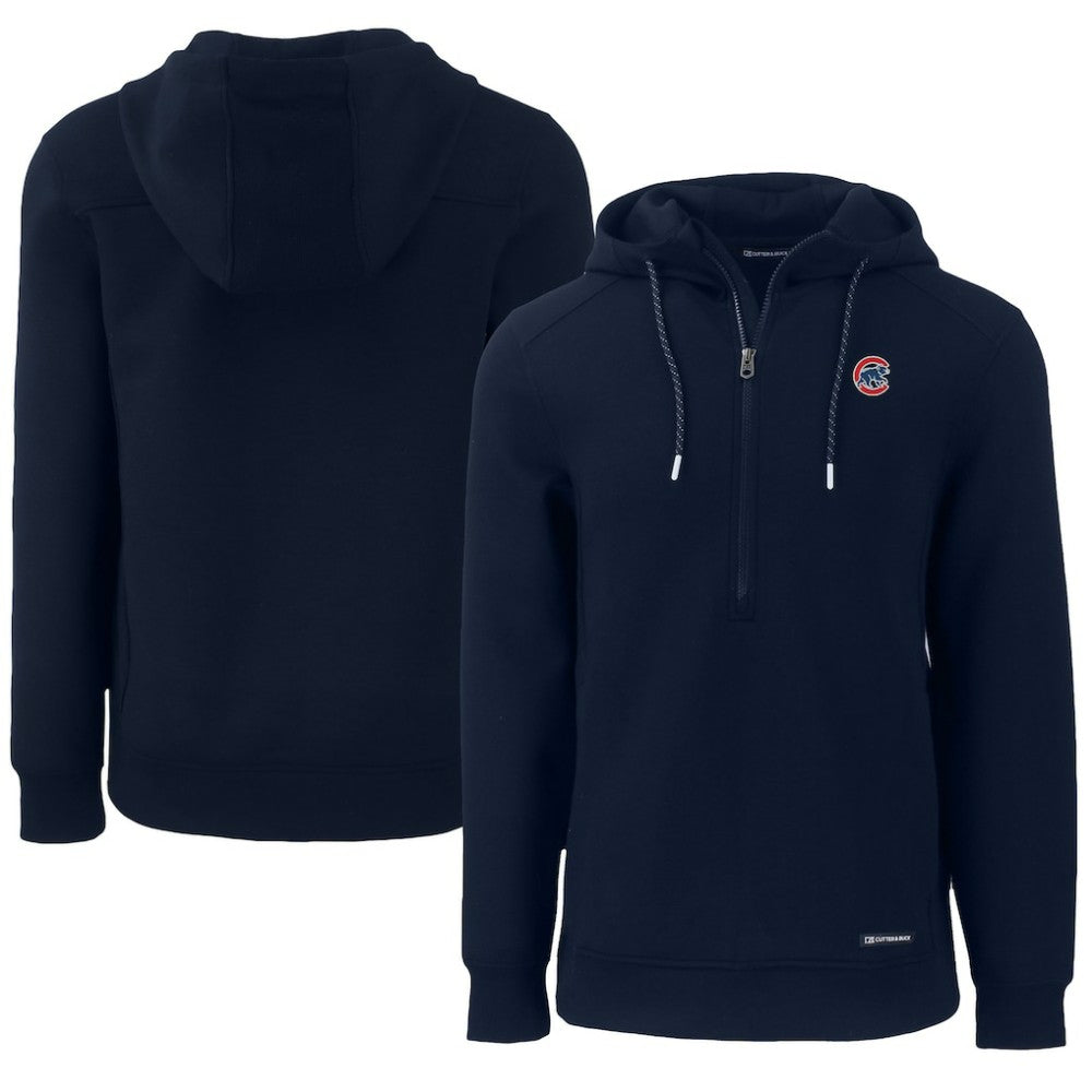 Chicago Cubs Cutter & Buck Roam Eco Half-Zip Recycled Pullover Hoodie - MLB Hoodies