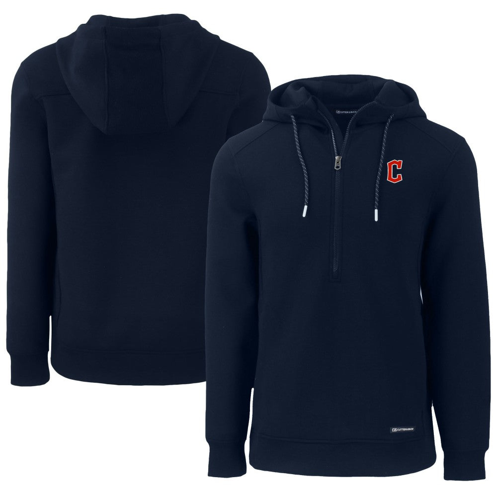Cleveland Guardians Cutter & Buck Roam Eco Half-Zip Recycled Pullover Hoodie - MLB Hoodies