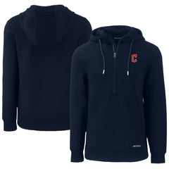Cleveland Guardians Cutter & Buck Roam Eco Half-Zip Recycled Pullover Hoodie - MLB Hoodies