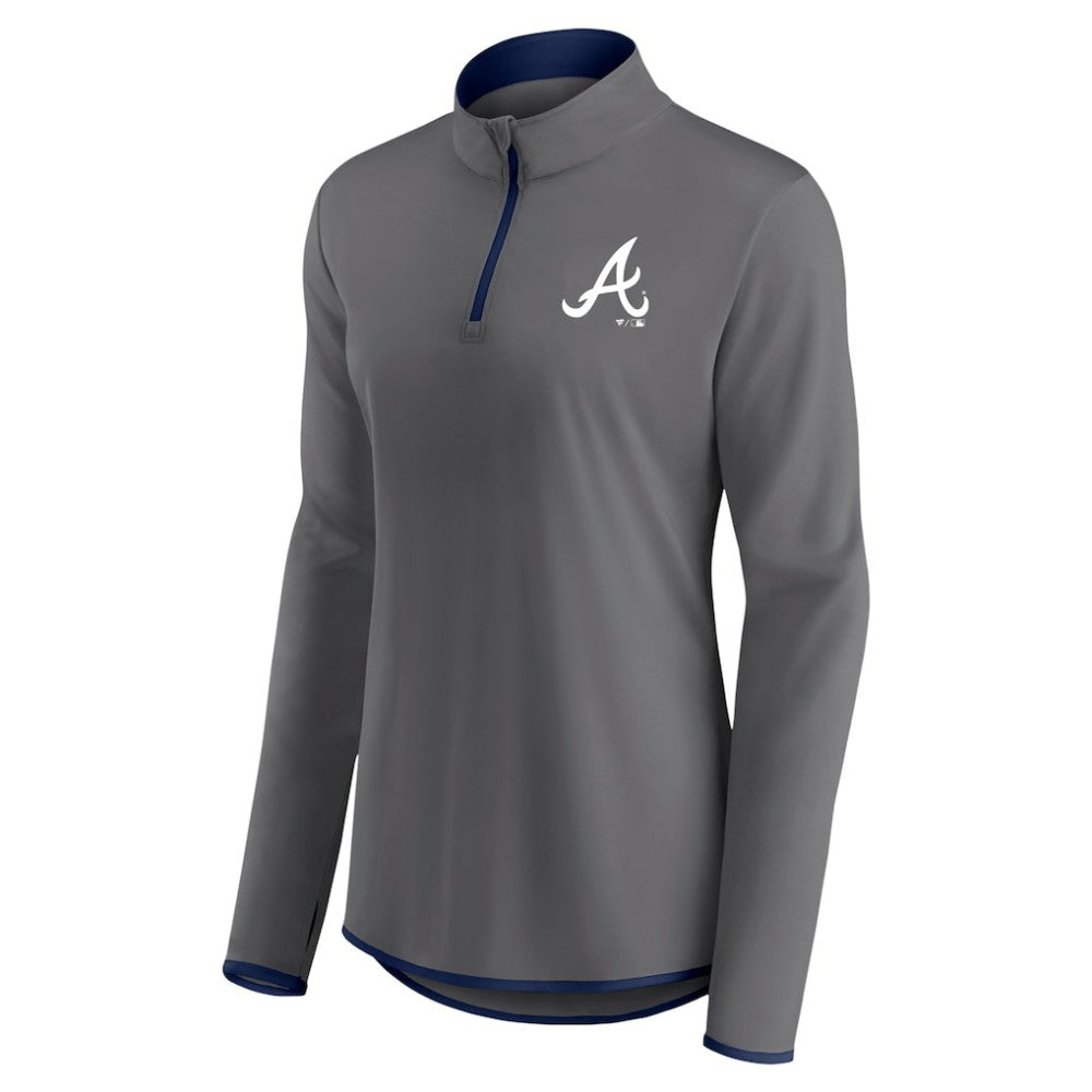 Atlanta Braves Profile Women's Plus Size Quarter-Zip Jacket - MLB Jackets