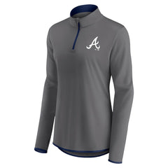Atlanta Braves Profile Women's Plus Size Quarter-Zip Jacket - MLB Jackets