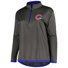 Chicago Cubs Profile Women's Plus Size Quarter-Zip Jacket - MLB Jackets