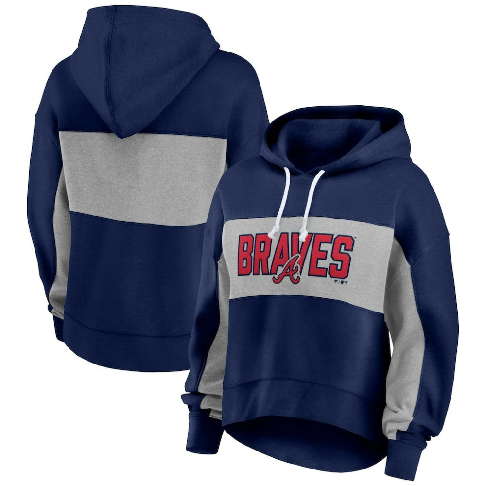 Atlanta Braves Profile Women's Plus Size Pullover Hoodie - MLB Hoodies