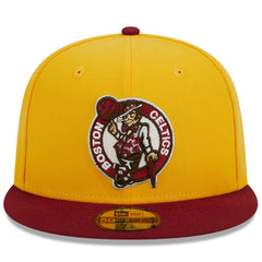 Yellow/Red Boston Celtics Fall Leaves 2-Tone 59FIFTY Fitted Hat | NBA