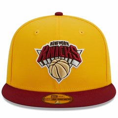 Yellow/Red New York Knicks Fall Leaves 2-Tone 59FIFTY Fitted Hat | NBA