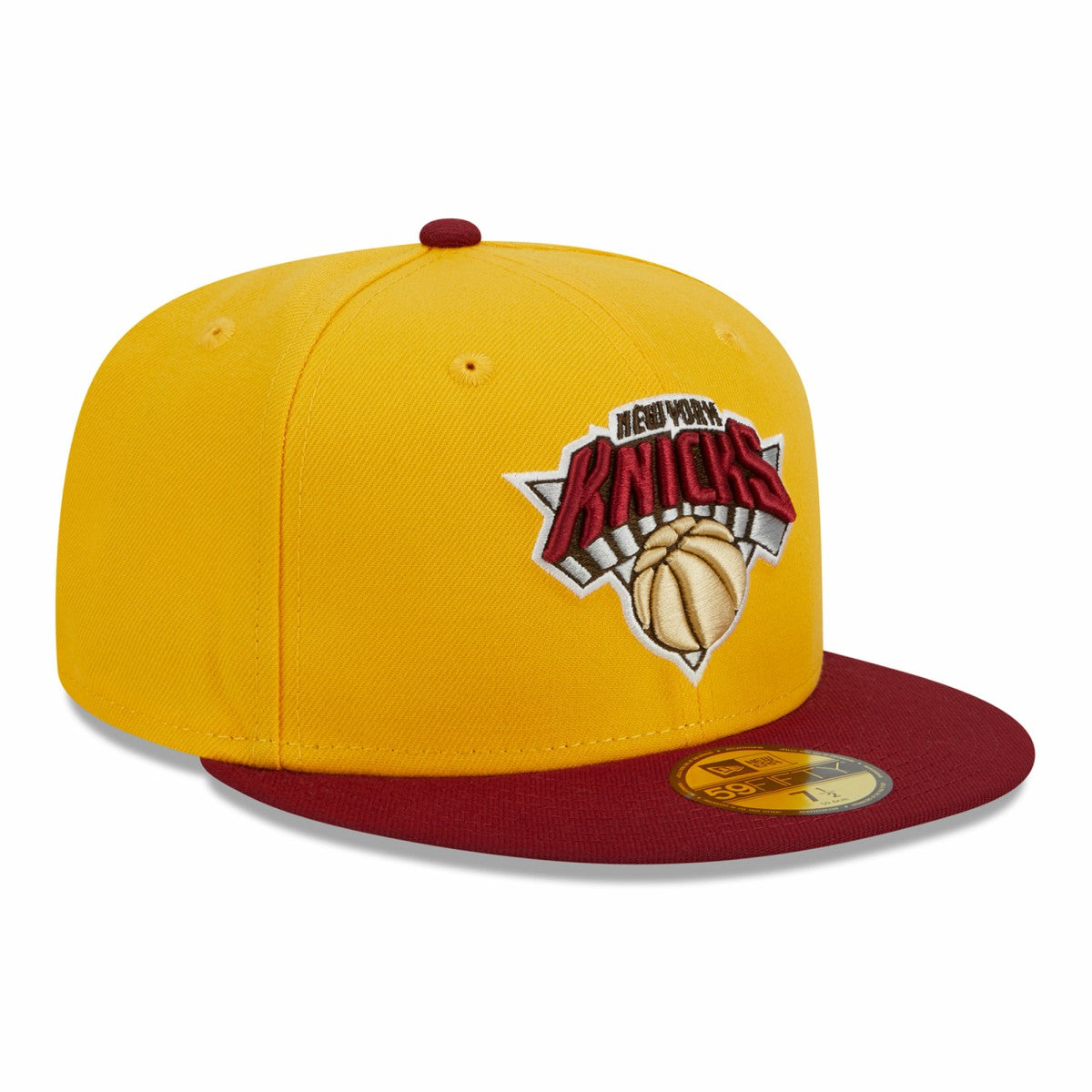 Yellow/Red New York Knicks Fall Leaves 2-Tone 59FIFTY Fitted Hat | NBA