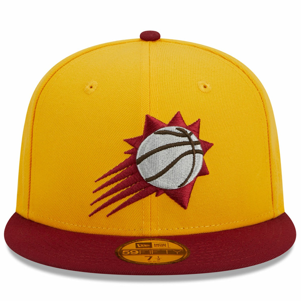 Yellow/Red Phoenix Suns Fall Leaves 2-Tone 59FIFTY Fitted Hat | NBA