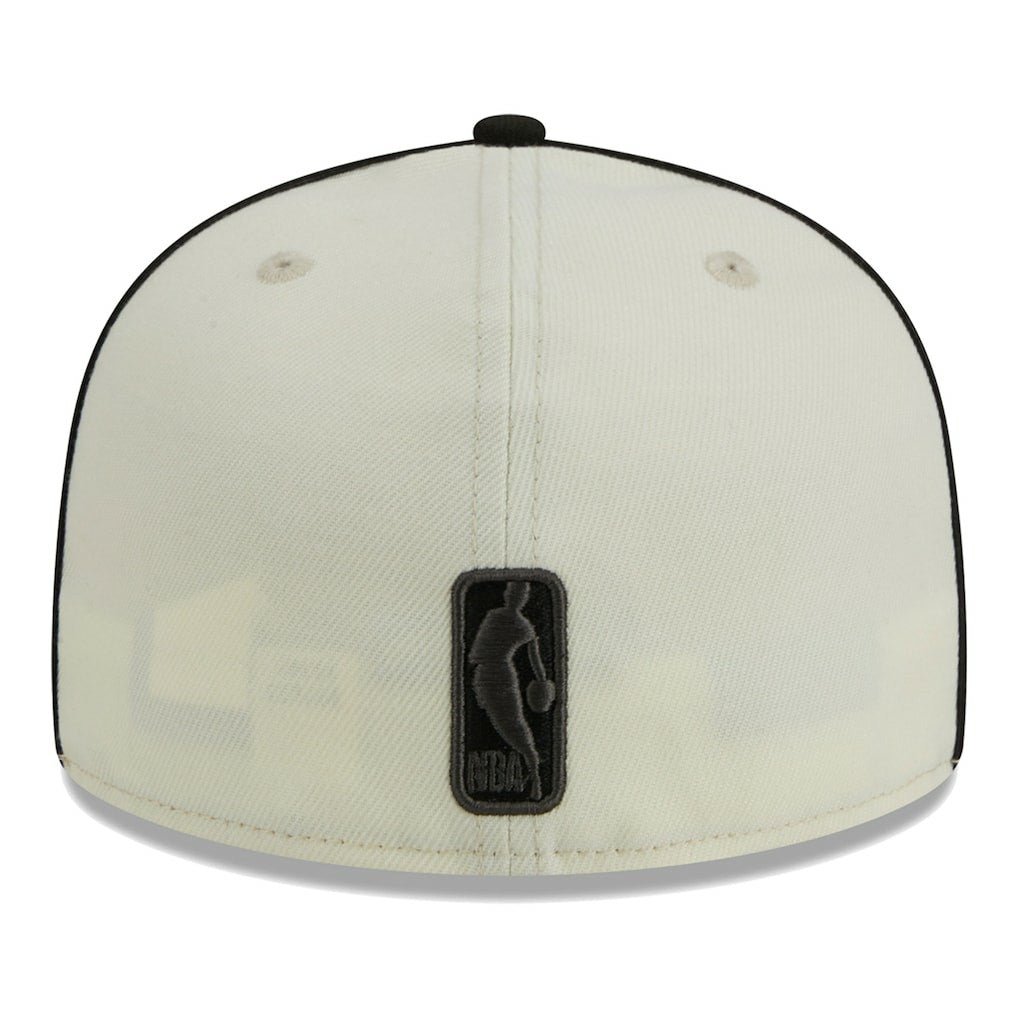 Cream/Black Brooklyn Nets Piping 2-Tone 59FIFTY Fitted Hat | NBA