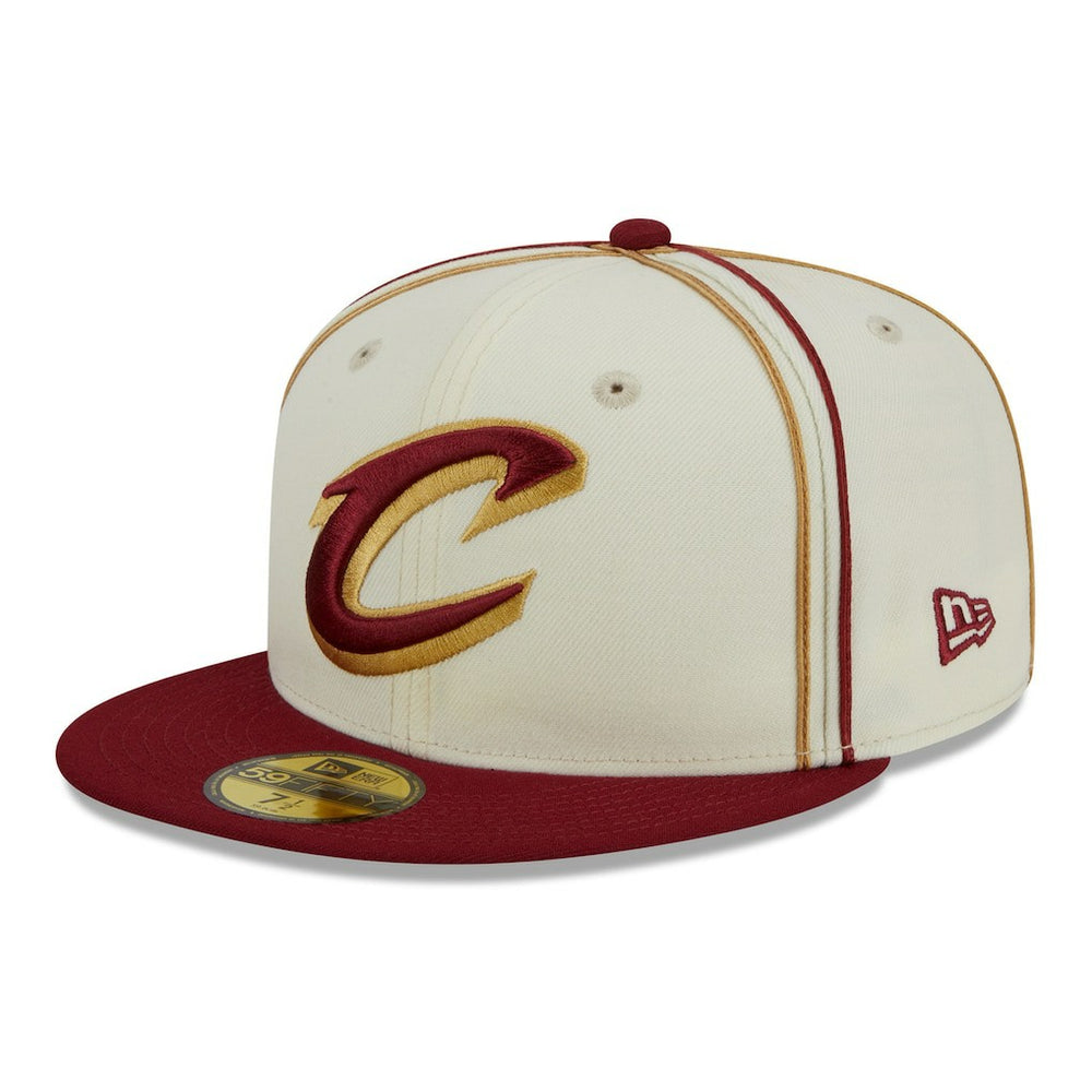 Cream/Wine Cleveland Cavaliers Piping 2-Tone 59FIFTY Fitted Hat sale | NBA