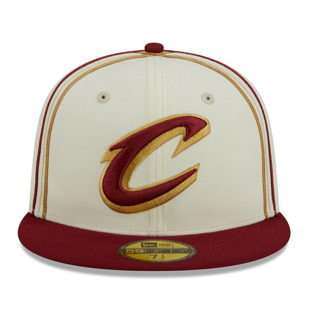 Cream/Wine Cleveland Cavaliers Piping 2-Tone 59FIFTY Fitted Hat sale | NBA