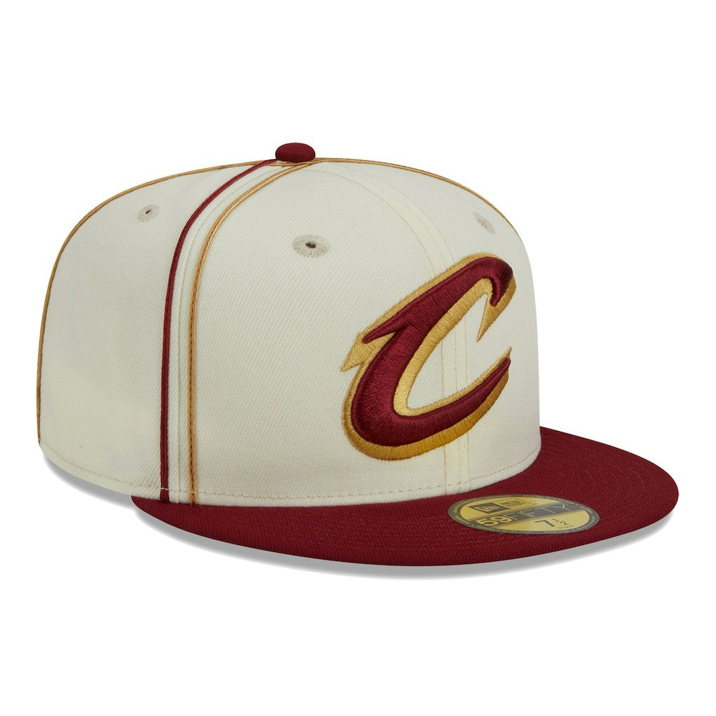 Cream/Wine Cleveland Cavaliers Piping 2-Tone 59FIFTY Fitted Hat sale | NBA