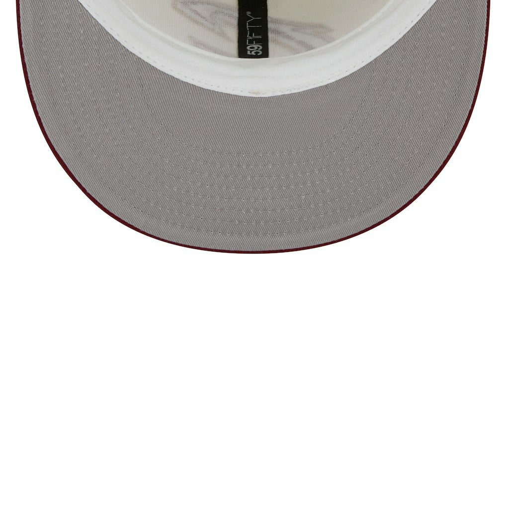 Cream/Wine Cleveland Cavaliers Piping 2-Tone 59FIFTY Fitted Hat sale | NBA
