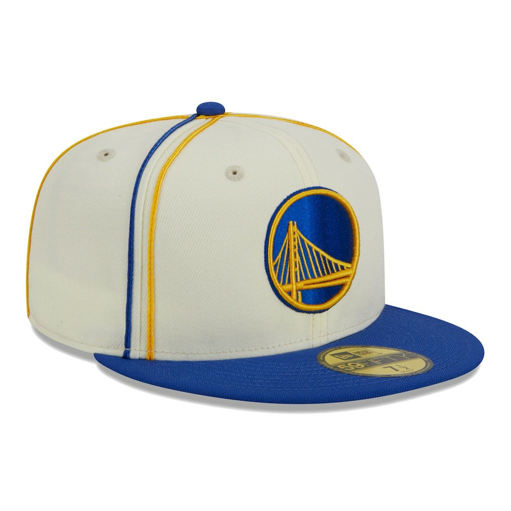 Cream/Royal Golden State Warriors Piping 2-Tone 59FIFTY Fitted Hat sale | NBA