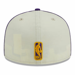 Cream/Purple Los Angeles Lakers Piping 2-Tone 59FIFTY Fitted Hat | NBA