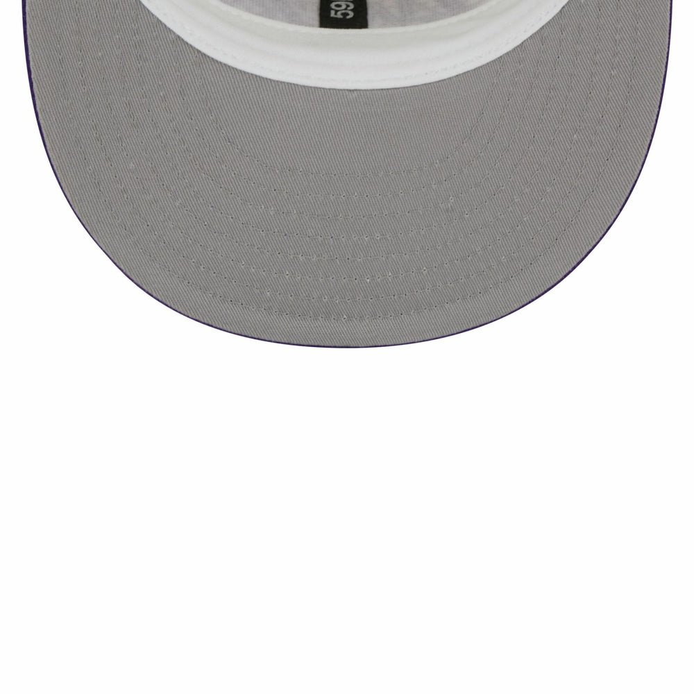 Cream/Purple Los Angeles Lakers Piping 2-Tone 59FIFTY Fitted Hat | NBA