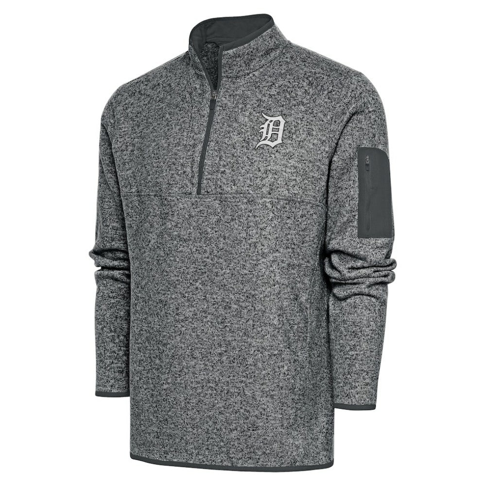 Detroit Tigers Antigua Metallic Fortune Quarter-Zip Pullover Jacket - MLB Jackets
