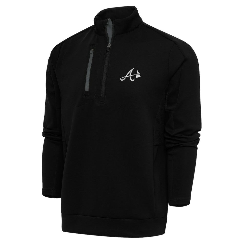 Atlanta Braves Antigua Metallic Generation Quarter-Zip Pullover Top - MLB Pullover