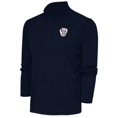 Milwaukee Brewers Antigua Metallic Tribute Quarter-Zip Top - MLB Tops
